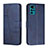 Handytasche Stand Schutzhülle Flip Leder Hülle Y01X für Motorola Moto G22 Blau