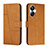 Handytasche Stand Schutzhülle Flip Leder Hülle Y01X für Realme 10 Pro+ Plus 5G Hellbraun