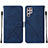 Handytasche Stand Schutzhülle Flip Leder Hülle Y07B für Samsung Galaxy S21 Ultra 5G Blau