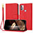 Handytasche Stand Schutzhülle Flip Leder Hülle Y09X für Motorola Moto G30 Rot