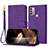 Handytasche Stand Schutzhülle Flip Leder Hülle Y09X für Motorola Moto G30 Violett