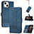 Handytasche Stand Schutzhülle Flip Leder Hülle YX4 für Apple iPhone 13 Blau