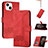 Handytasche Stand Schutzhülle Flip Leder Hülle YX4 für Apple iPhone 13 Rot