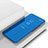 Handytasche Stand Schutzhülle Flip Leder Rahmen Spiegel Tasche für Apple iPhone 12 Pro Blau