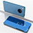 Handytasche Stand Schutzhülle Flip Leder Rahmen Spiegel Tasche für Huawei Y9a Blau