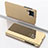 Handytasche Stand Schutzhülle Flip Leder Rahmen Spiegel Tasche für Samsung Galaxy A12 Gold