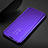 Handytasche Stand Schutzhülle Flip Leder Rahmen Spiegel Tasche für Samsung Galaxy M21 Violett