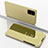 Handytasche Stand Schutzhülle Flip Leder Rahmen Spiegel Tasche für Samsung Galaxy M51 Gold