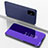 Handytasche Stand Schutzhülle Flip Leder Rahmen Spiegel Tasche für Samsung Galaxy M51 Violett