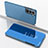 Handytasche Stand Schutzhülle Flip Leder Rahmen Spiegel Tasche für Samsung Galaxy S23 5G Hellblau