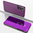 Handytasche Stand Schutzhülle Flip Leder Rahmen Spiegel Tasche für Samsung Galaxy S23 5G Violett