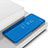 Handytasche Stand Schutzhülle Flip Leder Rahmen Spiegel Tasche H02 für Samsung Galaxy S21 Plus 5G Blau
