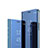 Handytasche Stand Schutzhülle Flip Leder Rahmen Spiegel Tasche L01 für Apple iPhone 12 Blau