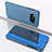 Handytasche Stand Schutzhülle Flip Leder Rahmen Spiegel Tasche L03 für Xiaomi Poco X3 Pro Blau