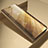 Handytasche Stand Schutzhülle Flip Leder Rahmen Spiegel Tasche L04 für Apple iPhone 13 Mini Gold