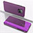 Handytasche Stand Schutzhülle Flip Leder Rahmen Spiegel Tasche QH1 für Xiaomi Redmi 10X 5G Violett