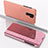 Handytasche Stand Schutzhülle Flip Leder Rahmen Spiegel Tasche QH1 für Xiaomi Redmi 9 Prime India