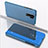 Handytasche Stand Schutzhülle Flip Leder Rahmen Spiegel Tasche QH1 für Xiaomi Redmi 9 Prime India Blau