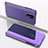 Handytasche Stand Schutzhülle Flip Leder Rahmen Spiegel Tasche QH1 für Xiaomi Redmi 9 Prime India Helles Lila