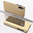 Handytasche Stand Schutzhülle Flip Leder Rahmen Spiegel Tasche QH1 für Xiaomi Redmi 9AT Gold