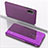 Handytasche Stand Schutzhülle Flip Leder Rahmen Spiegel Tasche QH1 für Xiaomi Redmi 9AT Helles Lila