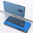 Handytasche Stand Schutzhülle Flip Leder Rahmen Spiegel Tasche QH1 für Xiaomi Redmi Note 9 Blau