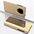 Handytasche Stand Schutzhülle Flip Leder Rahmen Spiegel Tasche QH1 für Xiaomi Redmi Note 9S Gold