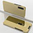 Handytasche Stand Schutzhülle Flip Leder Rahmen Spiegel Tasche ZL1 für Samsung Galaxy A70 Gold