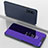 Handytasche Stand Schutzhülle Flip Leder Rahmen Spiegel Tasche ZL1 für Samsung Galaxy A70 Violett