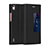 Handytasche Stand Schutzhülle Leder für Huawei P7 Dual SIM Schwarz
