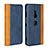 Handytasche Stand Schutzhülle Leder Hülle L01 für Sony Xperia XZ3 Blau