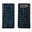 Handytasche Stand Schutzhülle Leder Hülle T06 für Samsung Galaxy A80 Blau