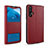 Handytasche Stand Schutzhülle Leder Hülle T07 für Huawei Nova 5T Rot