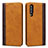 Handytasche Stand Schutzhülle Leder Hülle T10 für Huawei P30 Orange