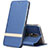 Handytasche Stand Schutzhülle Leder L01 für Nokia X5 Blau