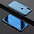 Handytasche Stand Schutzhülle Leder Rahmen Spiegel Tasche für Huawei Enjoy 9 Blau