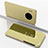 Handytasche Stand Schutzhülle Leder Rahmen Spiegel Tasche für Huawei Mate 30 5G Gold