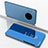 Handytasche Stand Schutzhülle Leder Rahmen Spiegel Tasche für Huawei Mate 30 Pro Blau