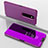 Handytasche Stand Schutzhülle Leder Rahmen Spiegel Tasche für Oppo A9 Violett