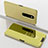 Handytasche Stand Schutzhülle Leder Rahmen Spiegel Tasche für Oppo A9X Gold