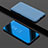 Handytasche Stand Schutzhülle Leder Rahmen Spiegel Tasche für Oppo Find X Hellblau