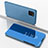 Handytasche Stand Schutzhülle Leder Rahmen Spiegel Tasche für Samsung Galaxy A81 Blau