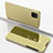 Handytasche Stand Schutzhülle Leder Rahmen Spiegel Tasche für Samsung Galaxy A81 Gold