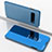 Handytasche Stand Schutzhülle Leder Rahmen Spiegel Tasche für Samsung Galaxy S10 5G Hellblau