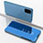 Handytasche Stand Schutzhülle Leder Rahmen Spiegel Tasche für Samsung Galaxy S20 Plus 5G Blau