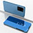 Handytasche Stand Schutzhülle Leder Rahmen Spiegel Tasche für Samsung Galaxy S20 Ultra 5G Blau