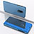 Handytasche Stand Schutzhülle Leder Rahmen Spiegel Tasche für Xiaomi Redmi 8 Blau