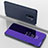 Handytasche Stand Schutzhülle Leder Rahmen Spiegel Tasche für Xiaomi Redmi Note 8 Pro Violett