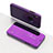 Handytasche Stand Schutzhülle Leder Rahmen Spiegel Tasche L02 für Apple iPhone X Violett