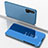 Handytasche Stand Schutzhülle Leder Rahmen Spiegel Tasche L02 für Huawei Nova 6 5G Hellblau